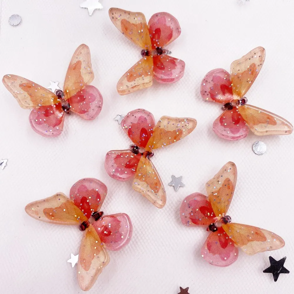 12PCS Colorful 3D wheel Big Butterflies Rhinestone Appliques Scrapbook DIY Wedding 1 Hole  Accessories Ornaments SJ14