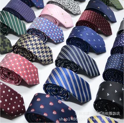New Geometric Striped Plaid Men's Tie Red Blue Grey Classic Neck Ties Leisure Business Wedding High Quality 6cm Silk Necktie