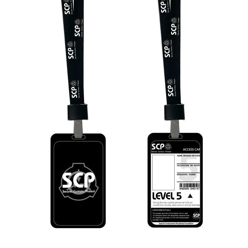 Anime Scp Foundation Archieven Niveau 5 Toegangscontrole Card Set Bus Kaart Set Student Maaltijd Card Set Cosplay Animatie Omliggende