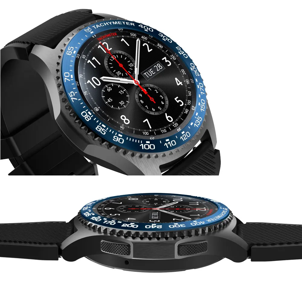 Bezel Ring For Huawei Watch GT2 46MM steel dhesive Cover For Samsung Galaxy 46MM/Gear S3 Frontier Classic strap case Accessorier