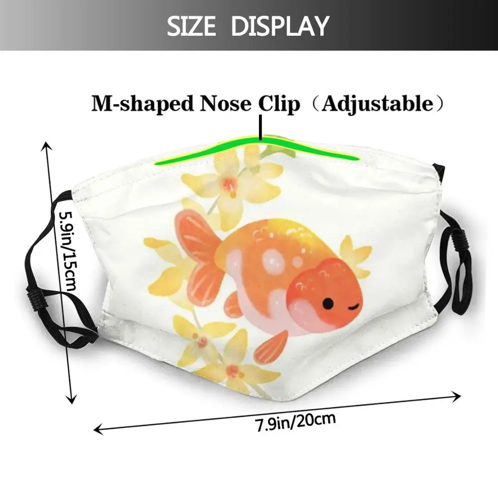 Ranchu And Forsythias 2 Funny Print Reusable Pm2.5 Filter Face Mask Goldfish Fish Ranchu Forsythia Forsythias Flower Spring