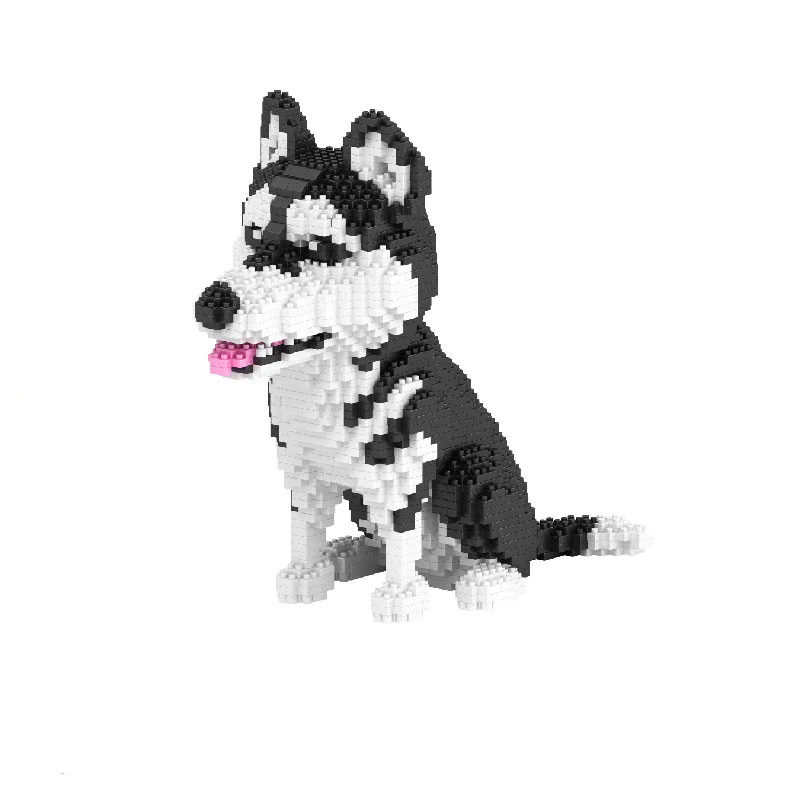 

Husky Dog Animal Pet 3D Model 1900pcs DIY Diamond Mini Building Small Blocks Brick Toy for Children