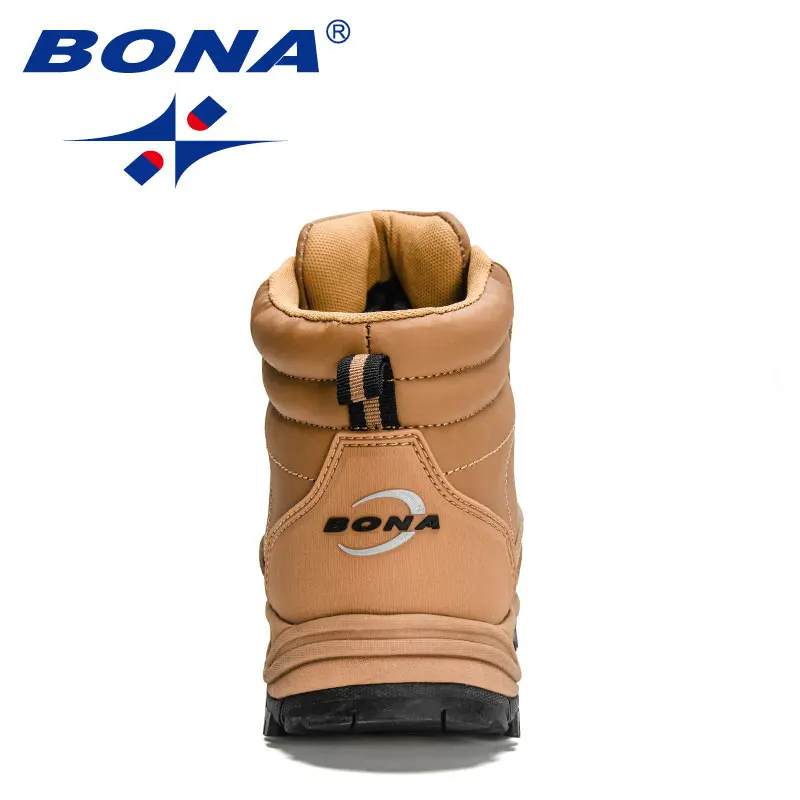 BONA 2022 New Designers Action Leather Winter Super Warm Snow Boots Men Outdoor Work Casual Shoes Man Plush  Ankle Boots Comfy