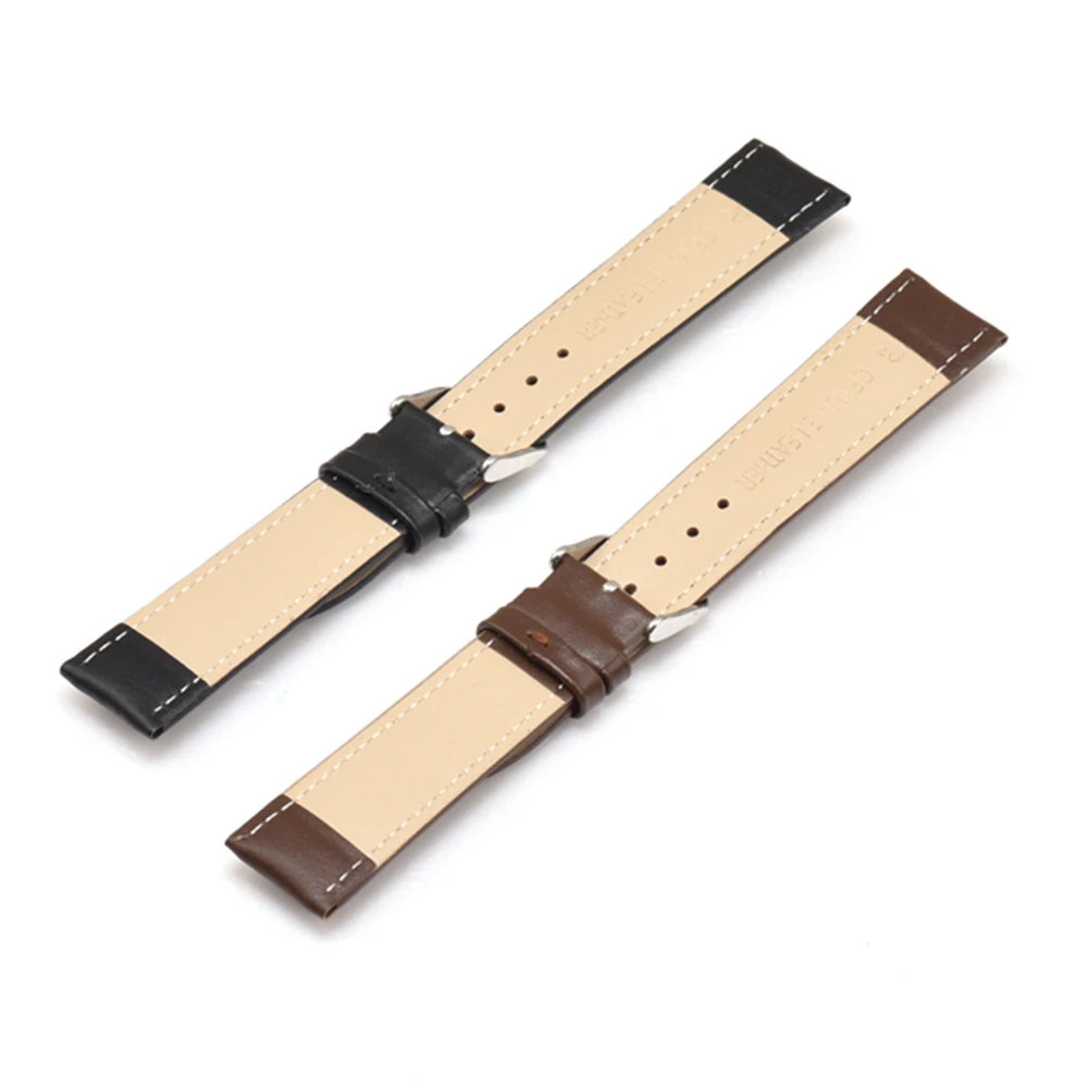 Rogbid pulseira de relógio de couro genuíno para homens relógio feminino 24mm liberação rápida pulseira de relógio preto marrom