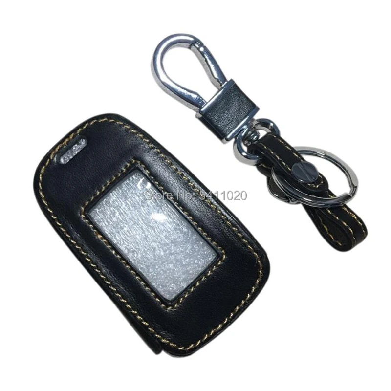 Genuine Leather Key Case for Starline A92 A94 A95 V62 A62 A64 V64 Car Alarm LCD Remote Control Keychain Transmitter Cover Bag