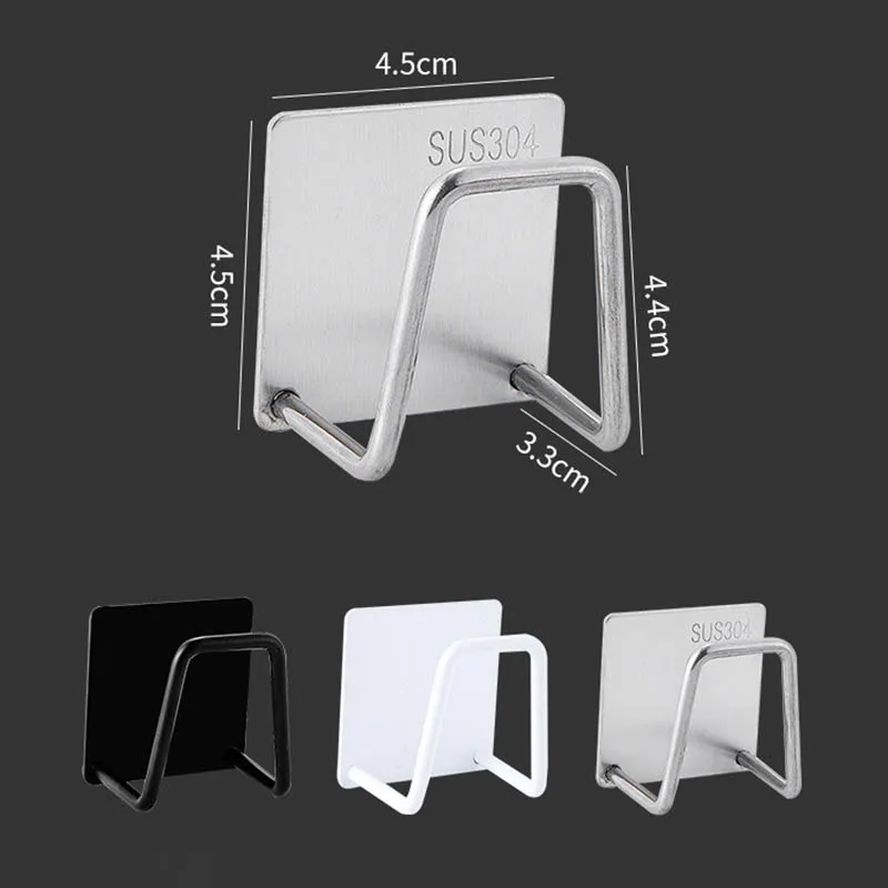 1Pcs Storage Organizer Multi Purpose Kitchen Supplies Sponges Holder Non-slip Self Adhesive Drain Drying Rack