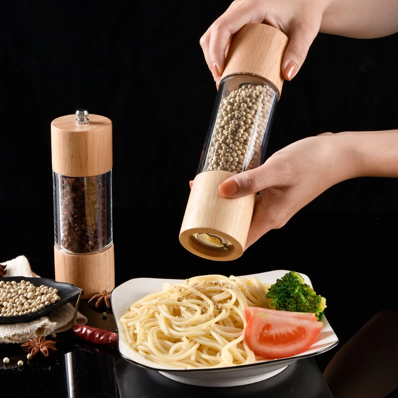 

6/8in Salt and Pepper Grinder Mill Oak Wood Manual Seasoning Spice Mill Adjustable Ceramic Grinding Core Kitchen Grinding Tools