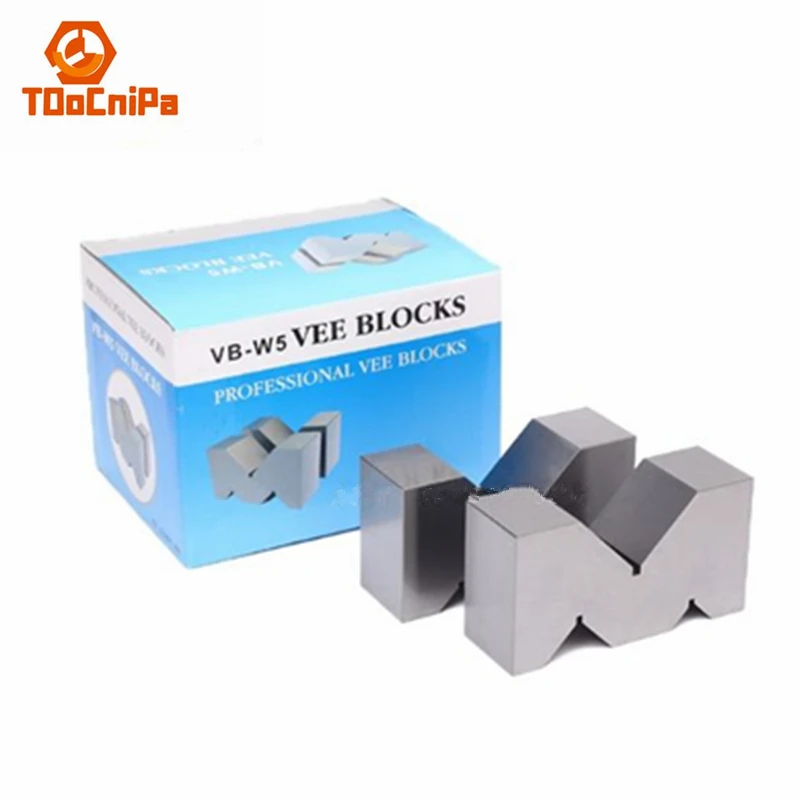 A pair High Accuracy Carbon Steel M Type V-block 50mm For Platform Measurement Steel Precision M-frame Parallel Pad Block