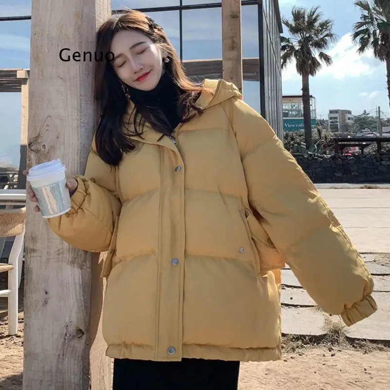 Autumn Winter New Womens Coats Blue Jackets Hooded Coat Thick Cotton Parkas Oversized Jacket Female