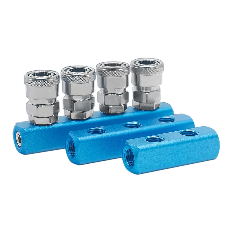 Pneumatische Anschlüsse Kompressor-Anschluss 1/4 Schnellkupplung Luft-Gas-Verteiler für Pumpenwerkzeug-Kupplung Verteiler Mehrfachverteiler – Detail 1