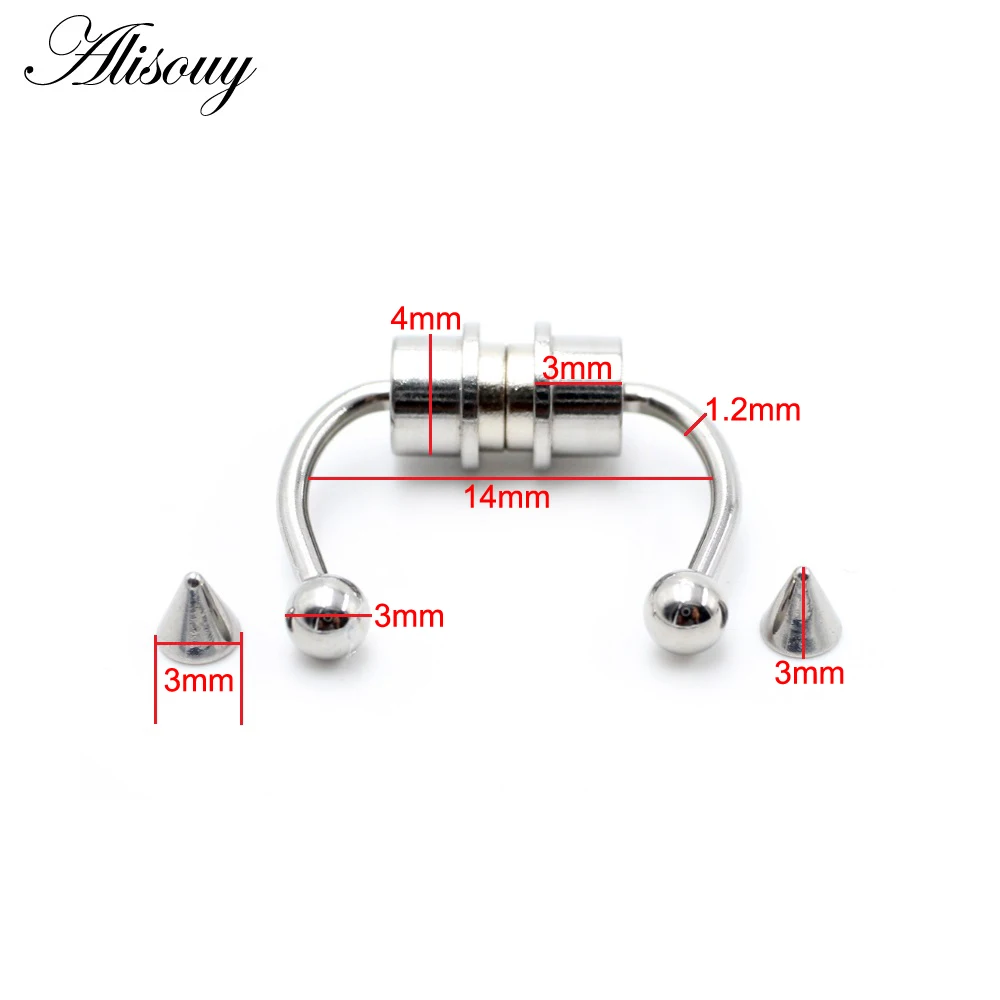 Alisouy 1pc Magnetic Fake Piercing Nose Ring Stainless Steel Horseshoes Non Piercing Hoop Septum Rings For Women Jewelry Gifts view 3