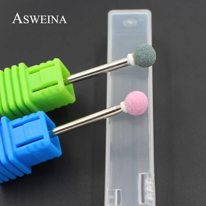 ASWEINA 1pcs Spherical Ceramic Stone Burr Nail Drill Bit 3/32