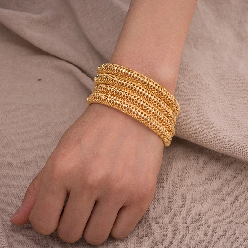 1Pcs/lot Gold Color Copper Bracelet Bangle For Women Bracelets For Man Ethiopia Africa India Dubai Bracelet Jewerly Gift