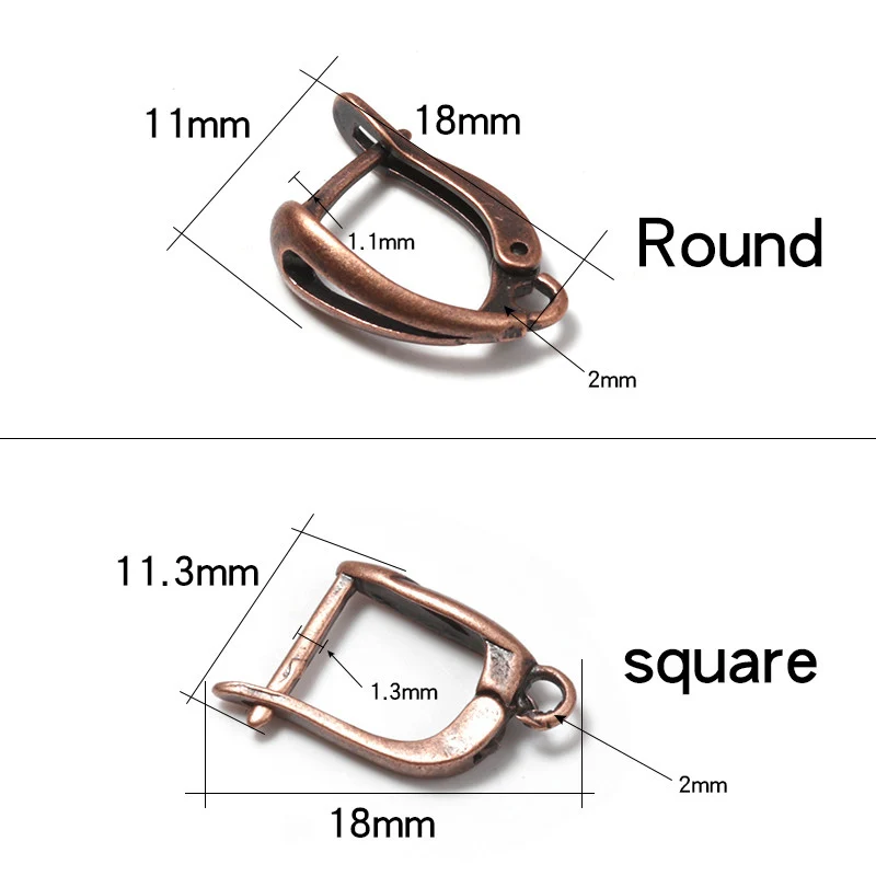 6 teile/los u Form Französisch Ohrring Haken Ohr Draht Hebel zurück offene Schleife für Schmuck herstellung Ergebnisse DIY Ohrring Clips Verschlüsse – Detail 1
