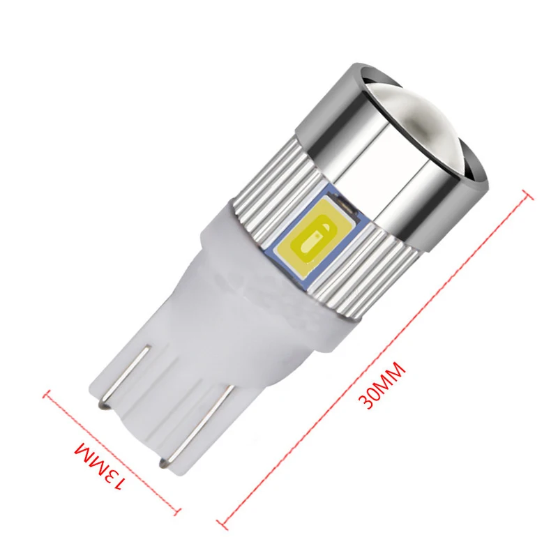 2/4Pcs T10 5630 5730 6SMD W5W 168 194 LED Wedge Light Side Bulbs For Car Tail light Parking Dome Door light White DC12V