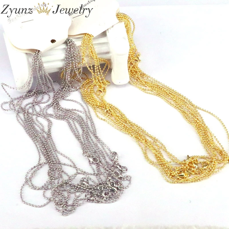

20PCS, Metal Ball Bead Chains Bulk Gold/Silver Color Link Chains for Diy Necklaces Bracelets Jewelry Making Supplies