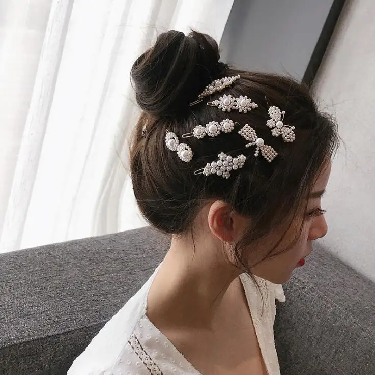 New Pearl Bowknot Side Clip Women Hair Clips Pins Barrette Accessories For Women Girls Hair Hairclip Hairpins Hairgrip Headdress