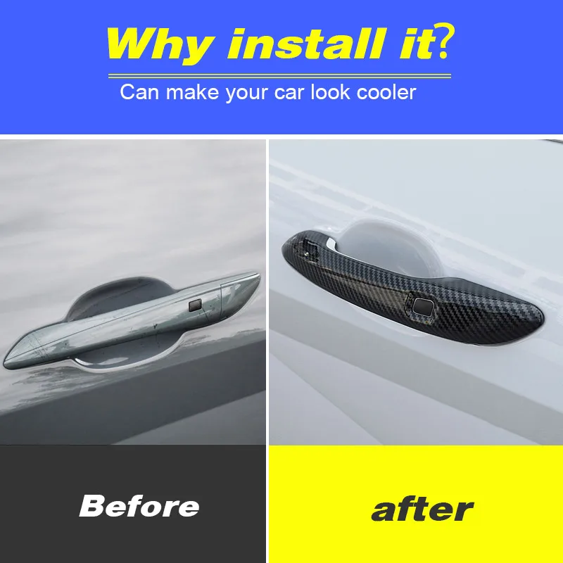 Vtear غطاء مقبض باب السيارة الباب سحب الديكور حماية ملصق التصميم التفاصيل الخارجية المنتجات لشركة هيونداي إلنترا 2021 #2