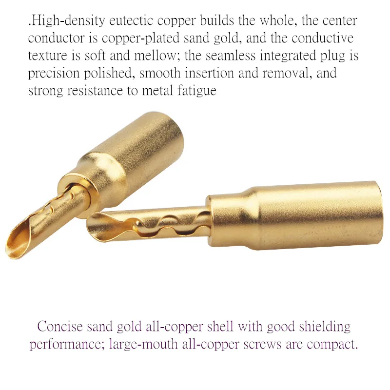 

40Pcs pure copper sand-plated gold banana plug hifi speaker cable connector free soldering audio connector