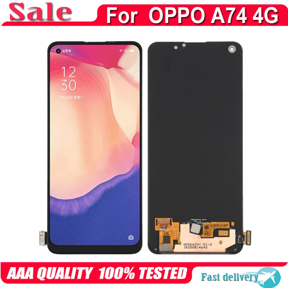 

AMOLED 6.43" For OPPO A74 4G CHP2219 LCD Display Touch Screen Replacement Digitizer Assembly