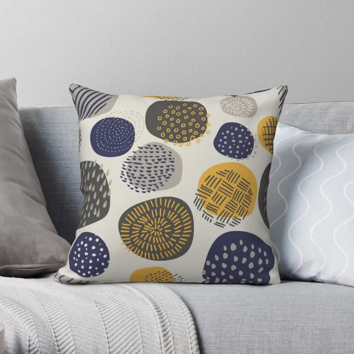 Abstract Pattern Of Circles Square Pillowcase Polyester Linen Velvet Creative Zip Decor Throw Pillow Case Car Cushion Cover