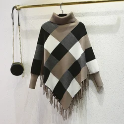 Pullover Sweater Women Turtleneck Pullovers Solid Stretch Striped Korean Top Knit  Harajuku Fall 2023 Winter Clothes