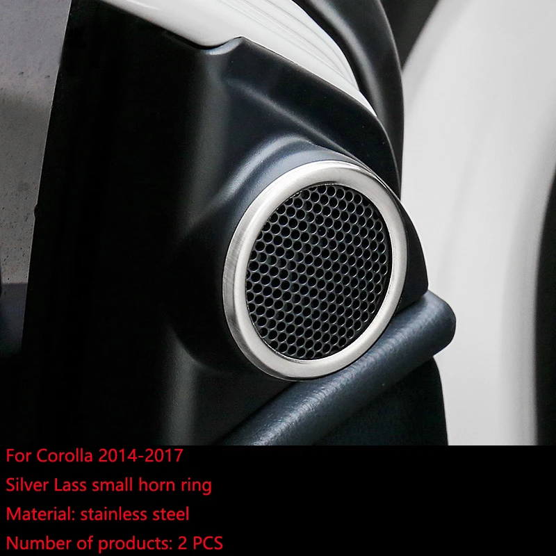 For Corolla 20142015 2016 2017 Speaker ring trim sticker Speaker Sound Ring Trim Cover Stainless Steel Decoration Interior trim