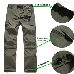 Comfortable Hunting pants Quick Dry Outdoor camping Men's Summer Tactics pants Breathable Removable Sports Hiking S-3XL size