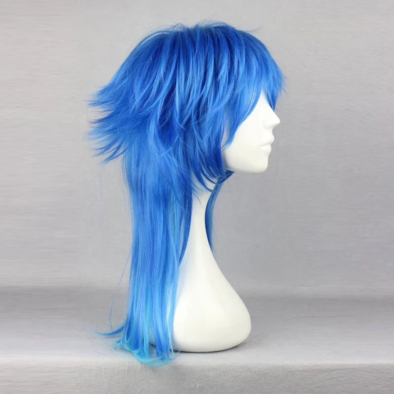 Dramatical Murder DMMD Seragaki Aoba Wig Ombre Blue Heat Resistant Synthetic Hair Cosplay Wigs + Wig Cap