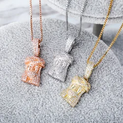 S925 Sterling Silver Bling Ice Out Jesus Piece Pendants Necklaces for Women Men Hip Hop Fashion Jewelry