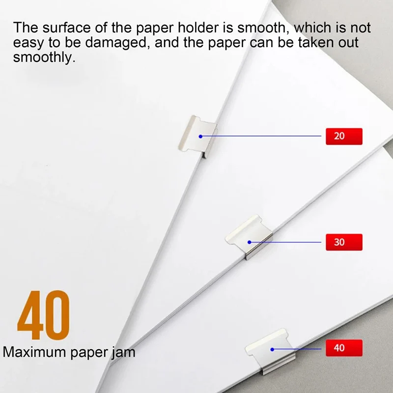 클립 푸시 스테이플러, 고정 클립 스테이플러, 바인딩 클립, 재사용 가능한 휴대용 푸시 클램프 용지, 문서 용지 학교 사무용품
