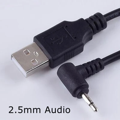 Czarny 1m gniazdo USB Aux 2.5mm 3.5mm dźwięk Mono 4 polak kabel USB2.5 2.5mm gniazdo USB USB 2.0 do DC2.5mm 2A ładowania kabel zasilający 3FT