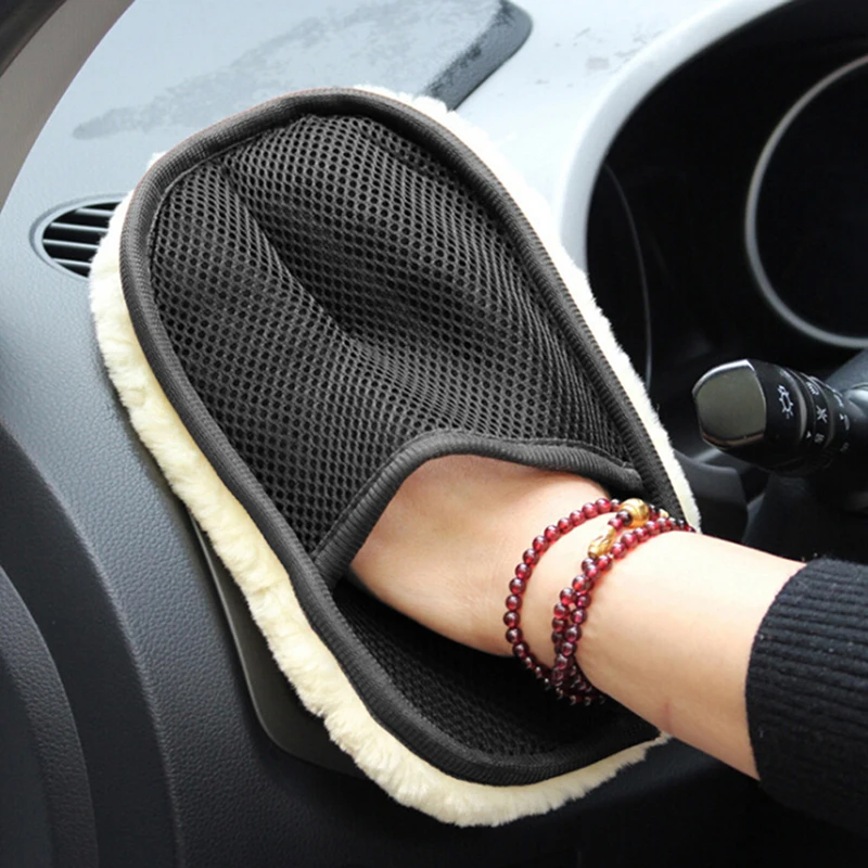 

Car Styling Wool Soft Coral Fleece Velvet Car Washing Gloves Cleaning Motorcycle Washer Care Products