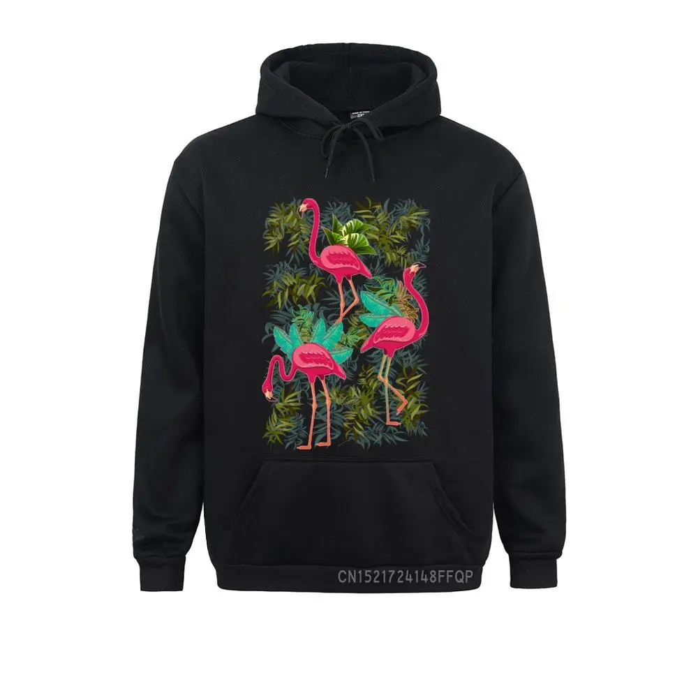 Pink Flamingos Print Sweatshirt Fashion Fitness Cool Pocket Exotic Birds Men's Pullover Harajuku Hoodies Men Clothing