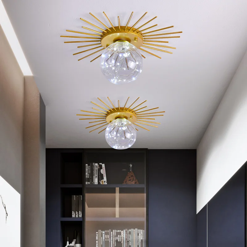 Creative Design Modern LED Ceiling Light Decoration Black Gold Lustres Indoor Fixture Living Dining Room Corridor Luminaire