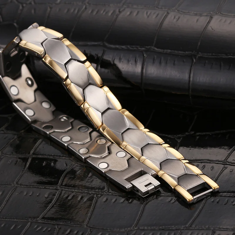 Oktrendy Big Casual Style Men Magnetic Bracelet Quality Sliver Stainless Steel Bracelets for Arthritis Health Care Jewelry Gifts