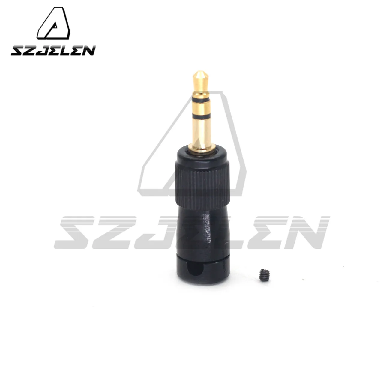 Rotatable 3.5 mm TRS connector with flat cap right angle elbow