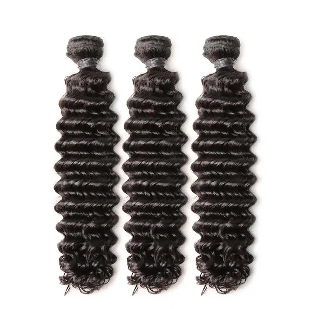 40inch Deep Wave Human Hair Bundles Malaysian Kinky Curly Hair Bundles 1/3/4PCS Human Hair Extension Bone Straight Hair Bundles