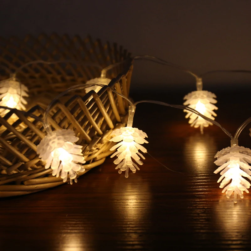 Pine Cone Led Lichtgevende 3M 6M 10M Eu Plug Kerst Fairy Light Slingers Voor Wedding Party Nieuwe jaar Decoratie