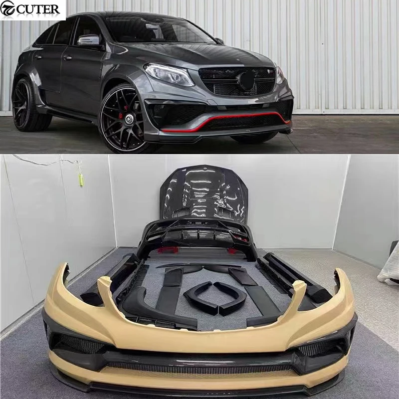 W292 GLE 400 Coupe GLE63 AMG Carbon Fiber FRP Front Bumper Rear Bumper Side skirts Engine hood for Benz Gle Coupe Gle 63 LUMMA