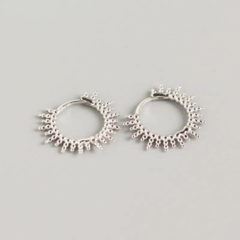 ying Vahine 100% 925 Sterling Silver Small Beads Geometric Round Hoop Earrings for Women image 5