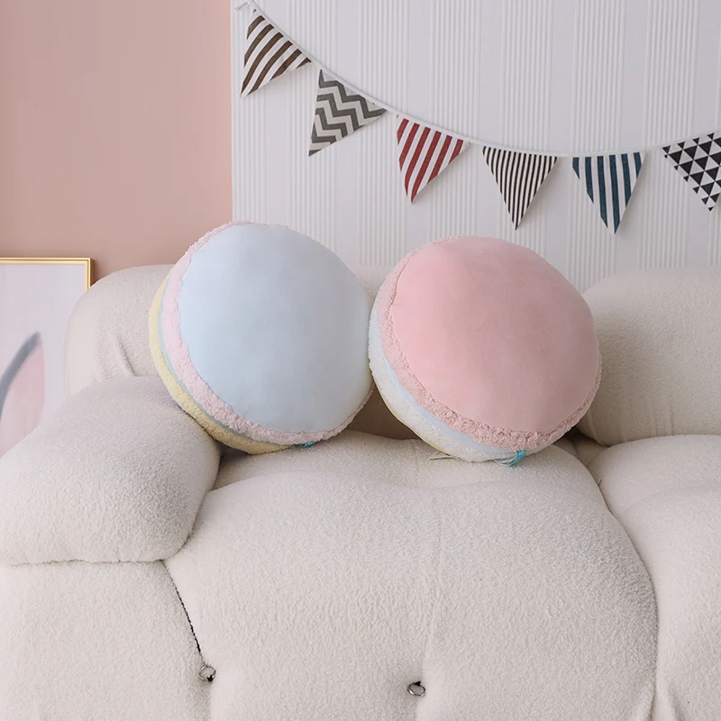 Peluche de macarrón de postre para niñas, almohada de aperitivos rellenos, regalos de cumpleaños