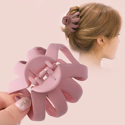 Grampos de cabelo geométricos, grampos de cabelo de metal para meninas, formato de lua e caranguejo, grampo de cabelo, cor sólida, acessórios de cabelo de tamanho grande