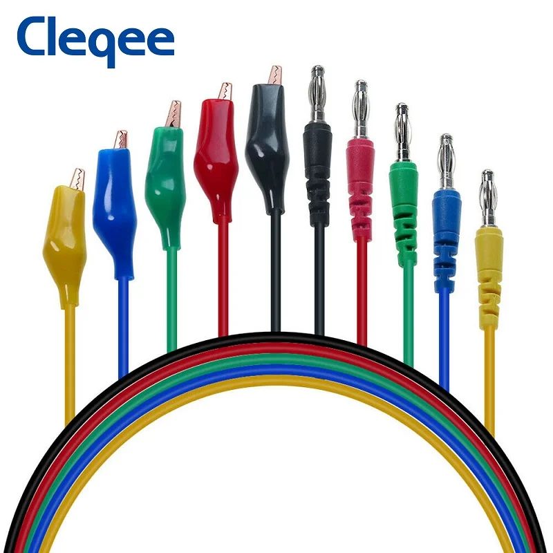 Cleqee P1920 20 قطعة/المجموعة عودة مسبار كيت 4 مللي متر الموز التوصيل إلى التمساح كليب المتر اختبار الرصاص 30V /10A للسيارات أداة