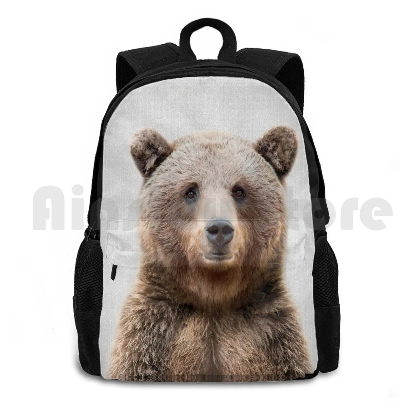 

Grizzly Bear-Colorful Outdoor Hiking Backpack Riding Climbing Sports Bag Animal Animals Peekaboo Wild Wildlife Nursery Modern