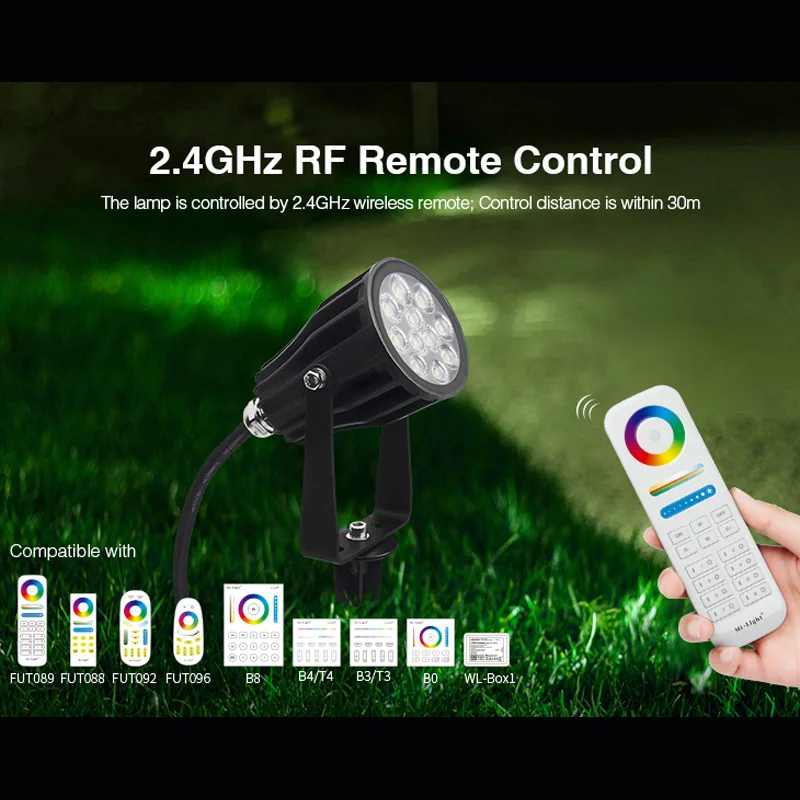 Imagem -03 - Rgb Mais Cct Conduziu a Luz do Jardim Dc24v Lâmpada Impermeável ao ar Livre Inteligente Ip66 Pode 2.4ghz Remoto sem Fio App Wifi Controle de Voz 1psc 6w