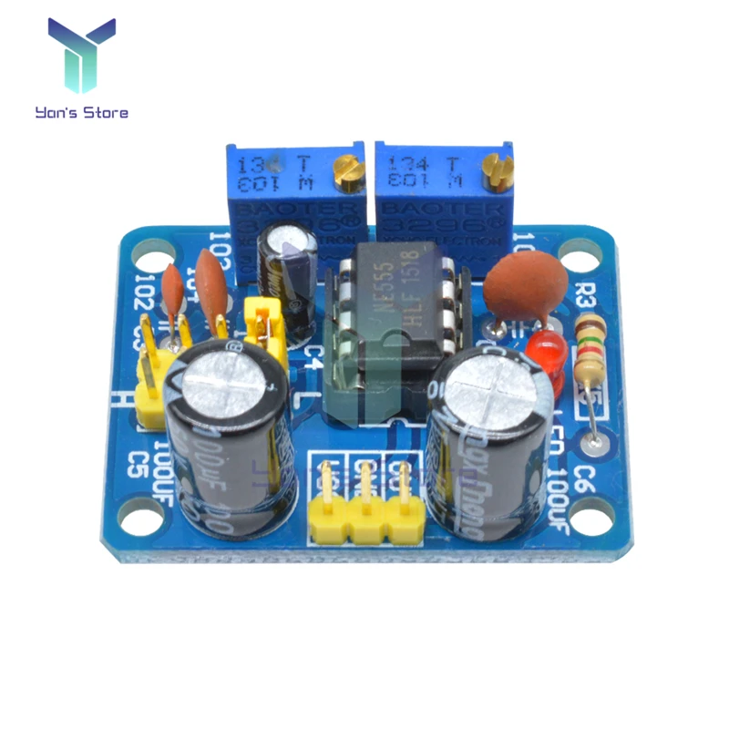 NE555 Pulse Frequency Duty Cycle Square Wave Rectangular Wave Signal Generator Adjustable 555 Board NE555P Module