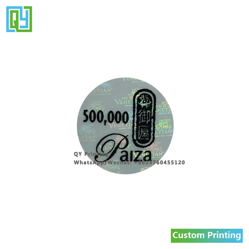 10000pcs 22x22mm Free Shipping Custom Made Security High Quality Hologram Stickers 3D Silver Foil Tamper Proof Label