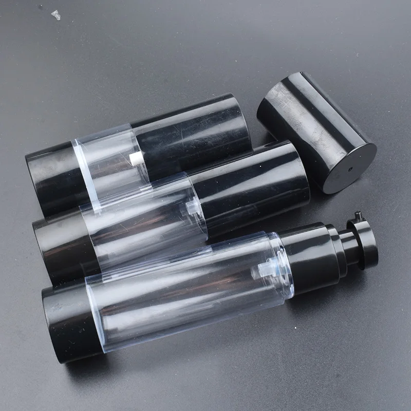 10pcs/lot 15ml 30ml 50ml Mini Empty Portable Black Empty Airless Dispenser Lotion Pump Cream Bottles