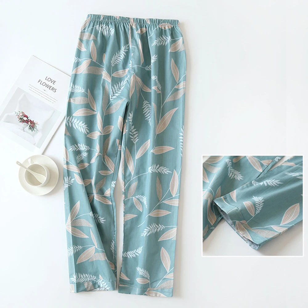 New Printed Cotton Women Pajama Pants Autumn Pyjama Trousers Women Sleep Bottoms Ladies Loose Lounge Wear Home Pants Large Size